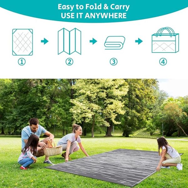 HEBE Outdoor Rug 6' x 9' Waterproof for Patios Clearance, Reversible Plastic Straw Rug Camping Carpet, Indoor Outdoor Area Rugs Patio Mats for RV,Picnic,Backyard,Deck,Balcony,Porch - Image 5